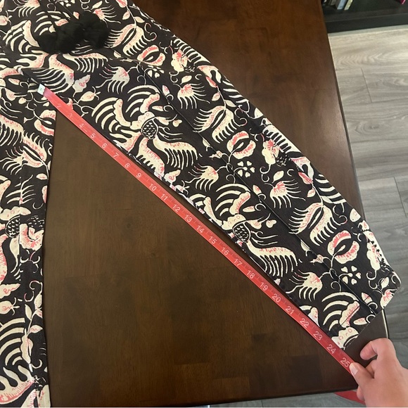 Figue Zulu Straight Leg Brown and Pink Print Cotton Cropped Pants Size M - Picture 16 of 16